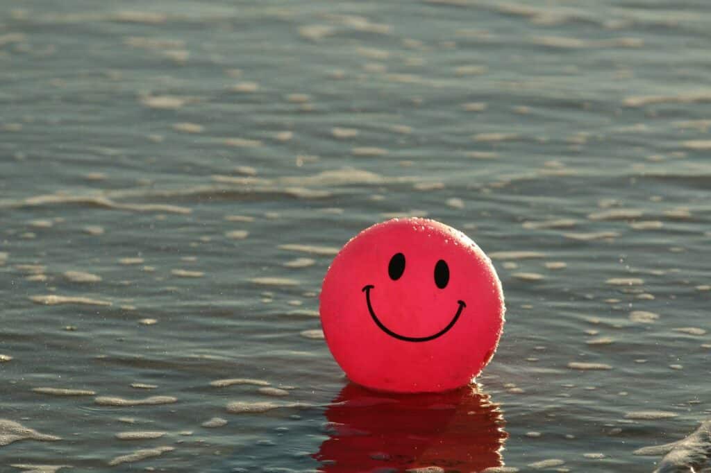 Smiley auf dem Wasser