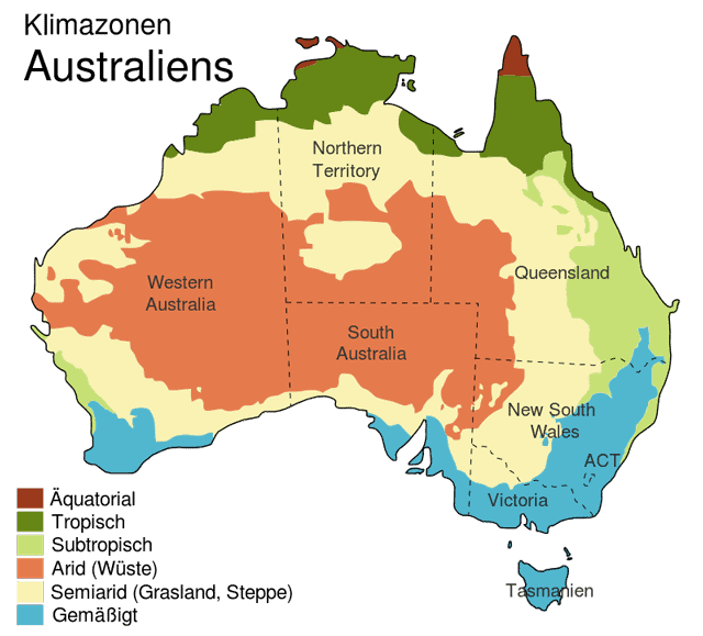 Klimazonen von Australien