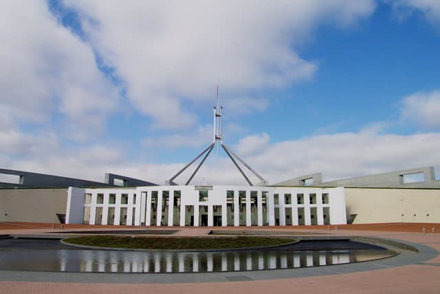 Das Parlamentsgebäude in Canberra