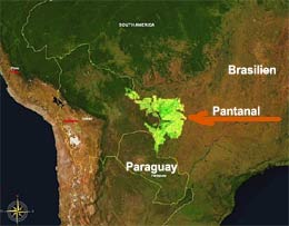 Satellitenkarte: Lage von Pantanal in Brasilien