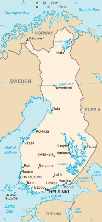 Karte Finnland