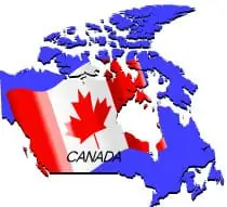 Karte und Flagge von Kanada