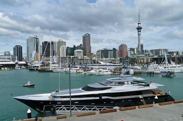 Hafen von Auckland, Blick auf die Stadt