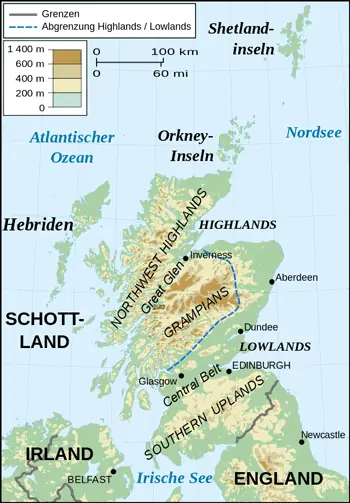 Schottland, topografische Karte