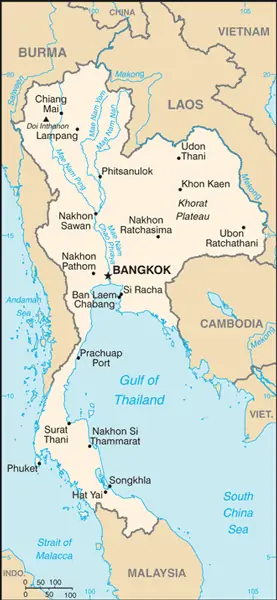 Karte von Thailand