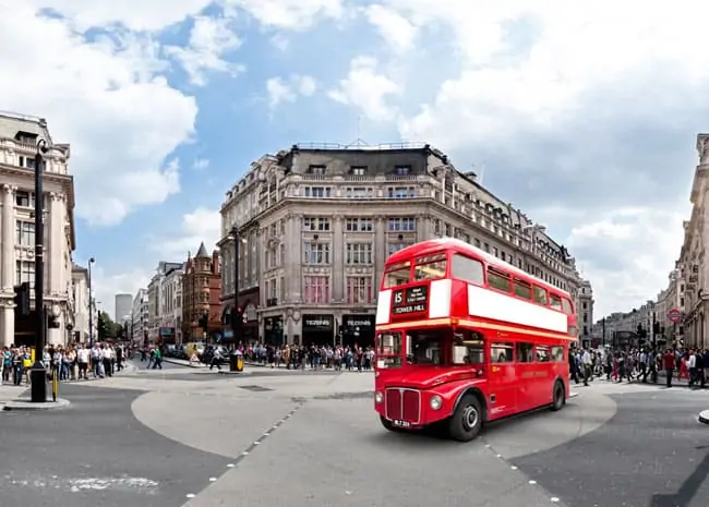 Londons rote Busse - Symbol für Großbritannien
