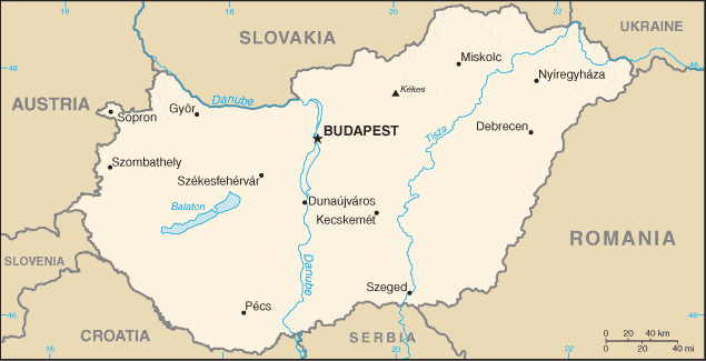 Ungarn Karte