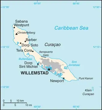 Karte von Curacao