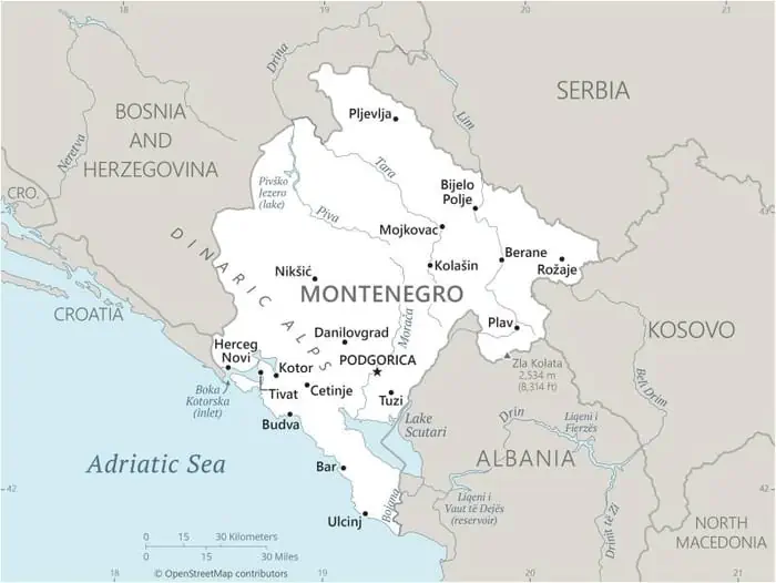 Montenegro Karte