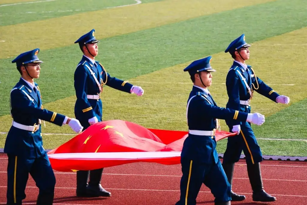 China Flagge, Parade