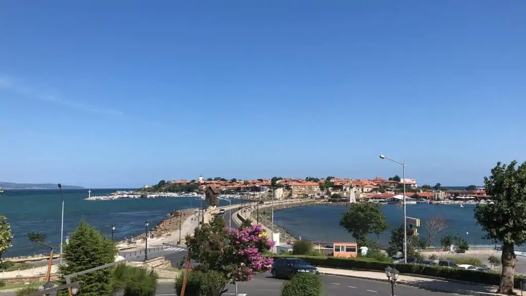 Nessebar, Blick auf die Halbinsel mit der Altstadt