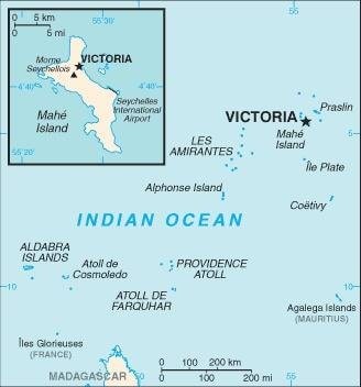 Karte der Seychellen