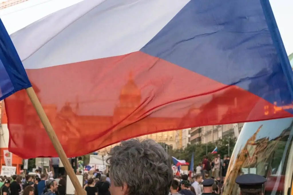 Tschechische Fahne, Demonstration